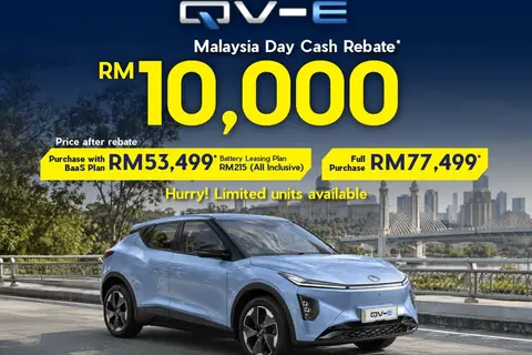 Sempena Malaysia Day promosi ditambah! Perodua QV-E tawar diskaun tambahan RM 10,000, harga pembelian terus hanya RM 77,499